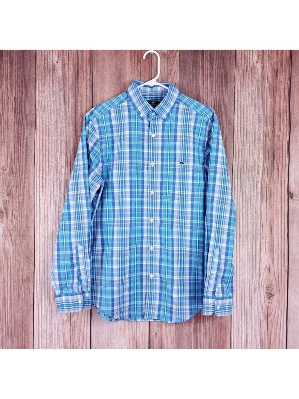 NWT Vineyard Vines Mens Medium Gibbs Hill Plaid Classic Fit Tucker Shirt